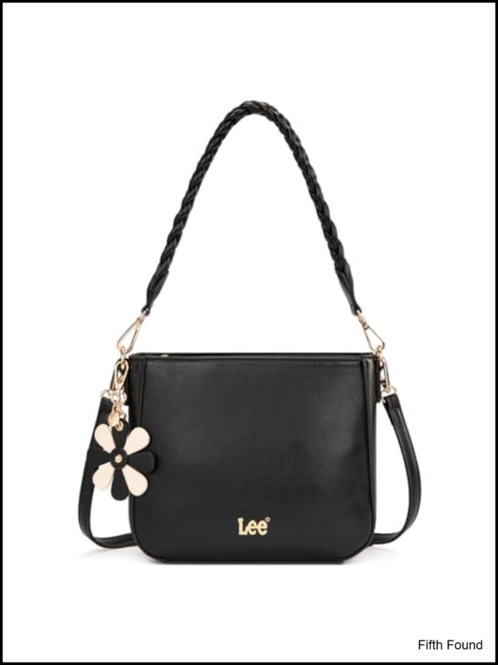 Vegan Leather Convertible Shoulder Bag Crossbody Detachable Strap Handbag